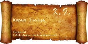 Kapus Ibolya névjegykártya
